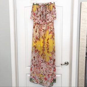 Strapless Floral Maxi dress
